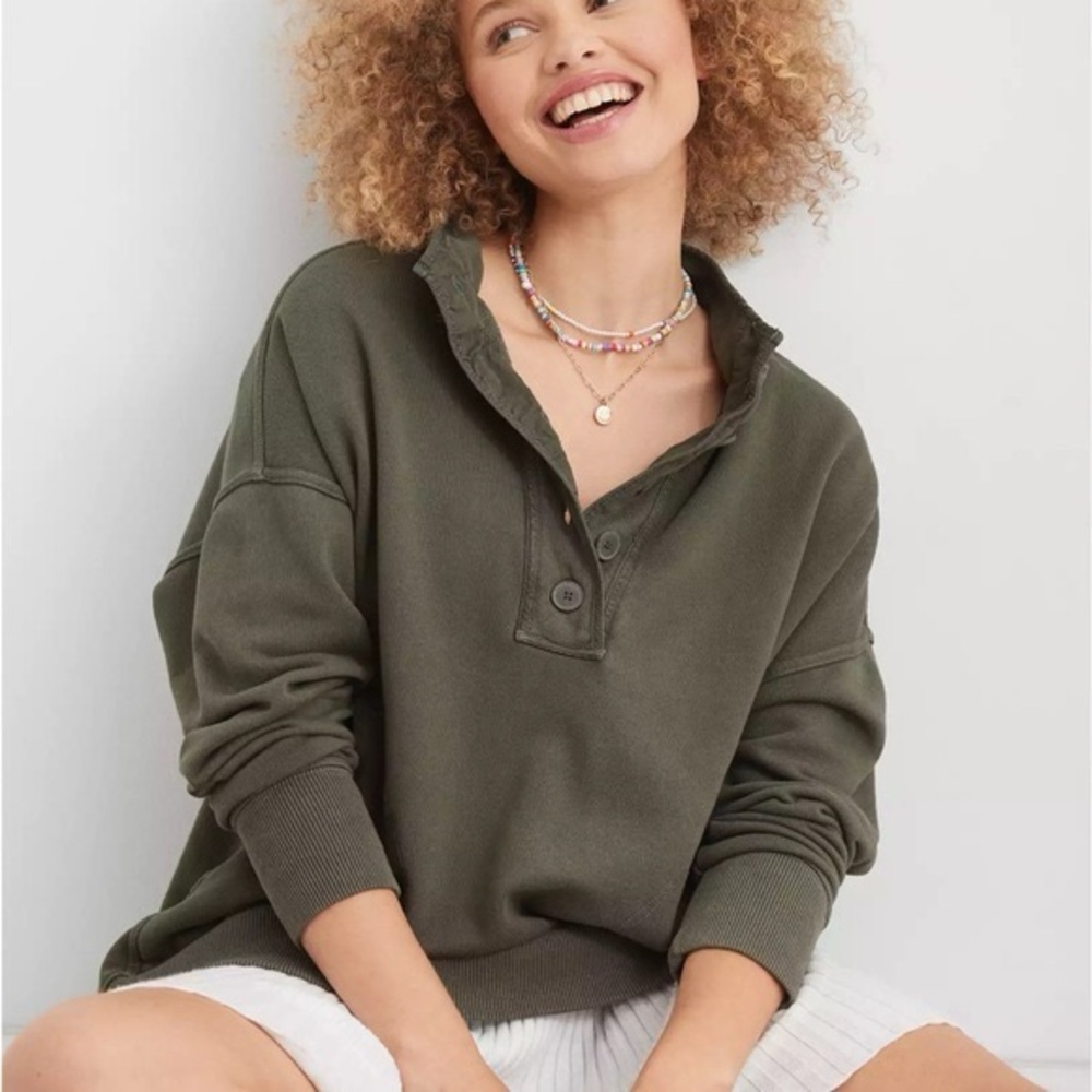 Aerie Olive Green Women's Sweatshirt